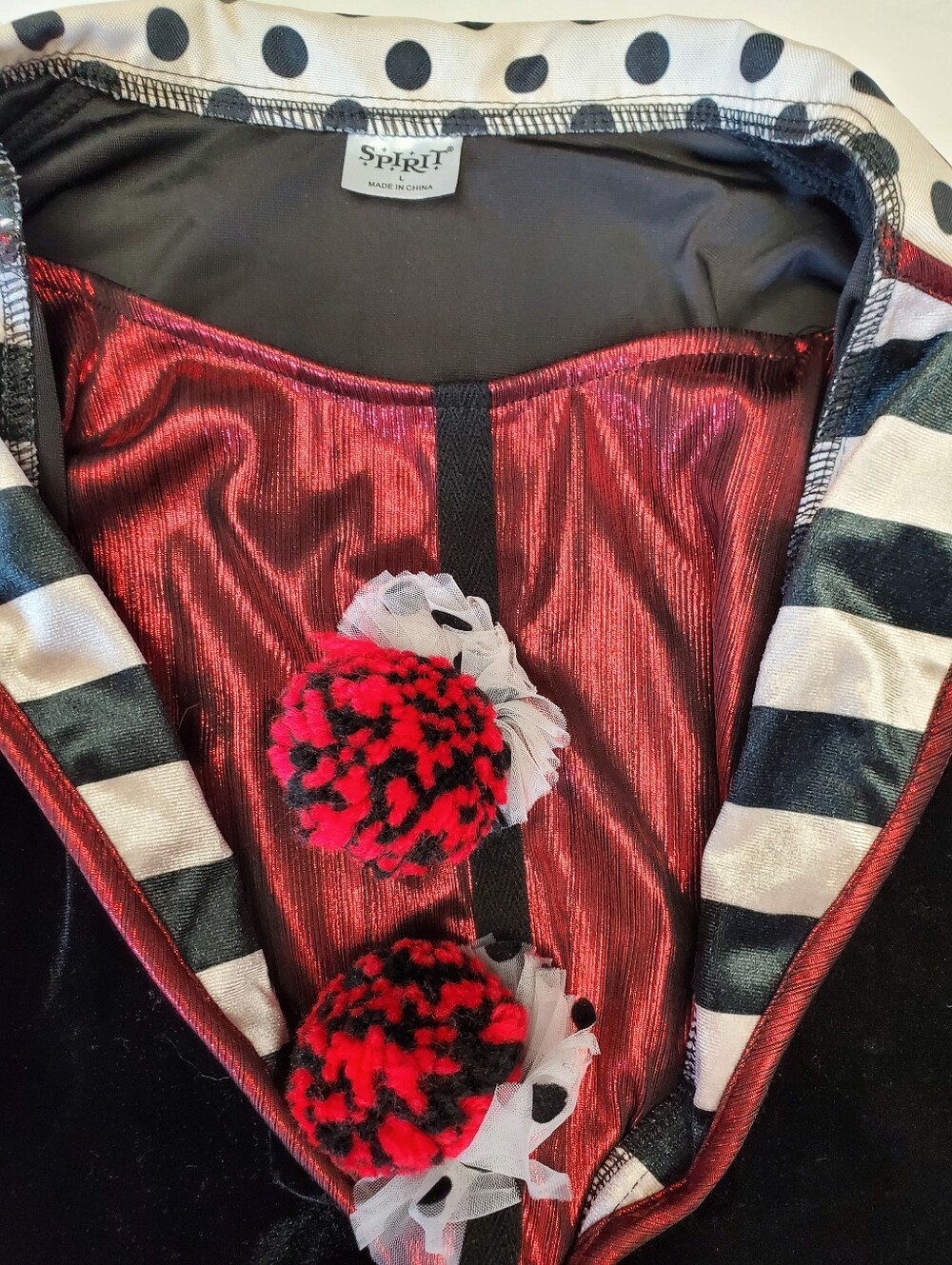 Spirit Halloween Harlequin Jester Costume Girls Sz L 2pc Circus Clown Set - Picture 7 of 9